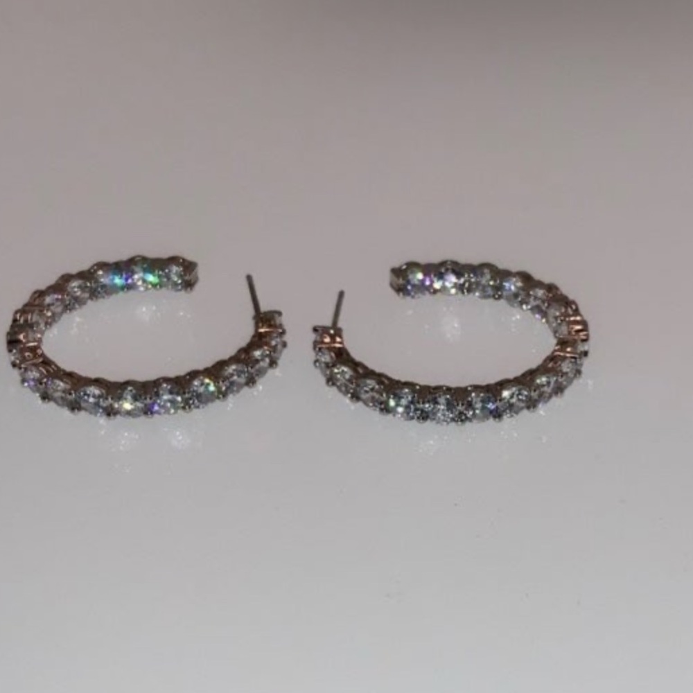 4ct Inside-Out Hoop Earrings - Picture 11 of 13